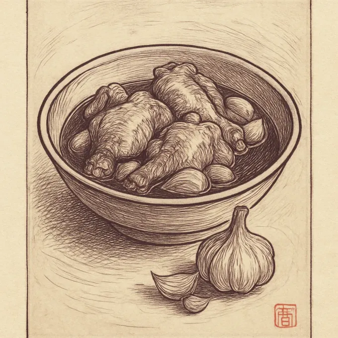 Gravyr av Filippinsk chicken adobo