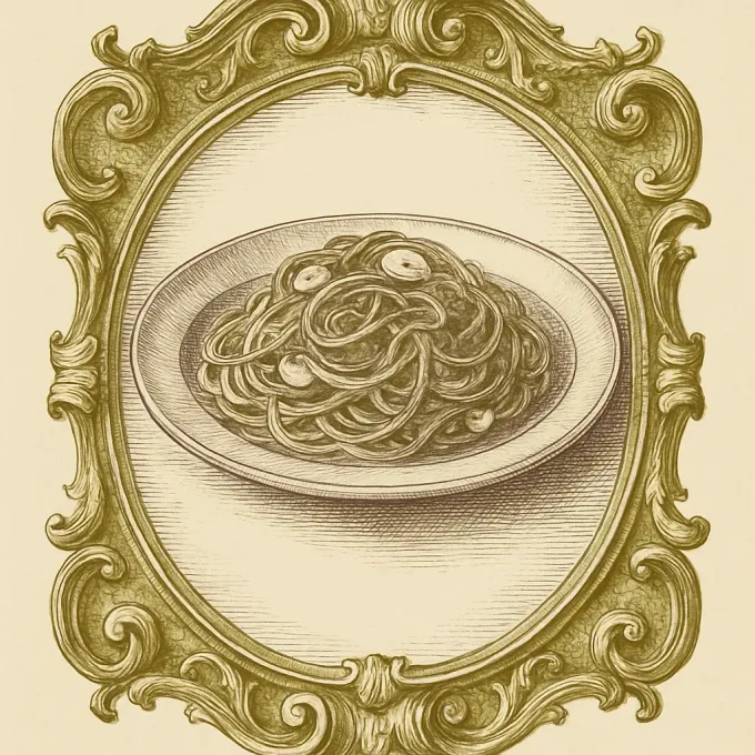Gravyr av Spaghetti aglio e olio