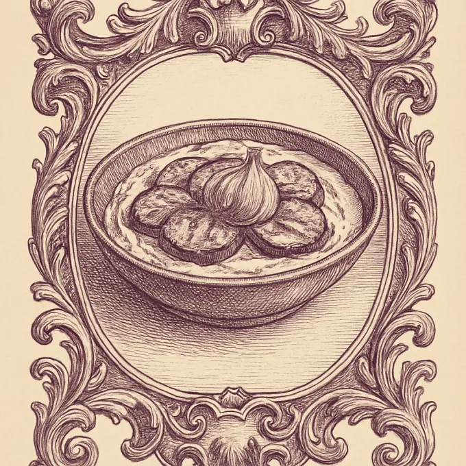Gravyr av Turkisk vitlöksyoghurt med rostad zucchini